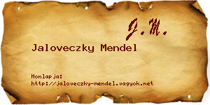 Jaloveczky Mendel névjegykártya